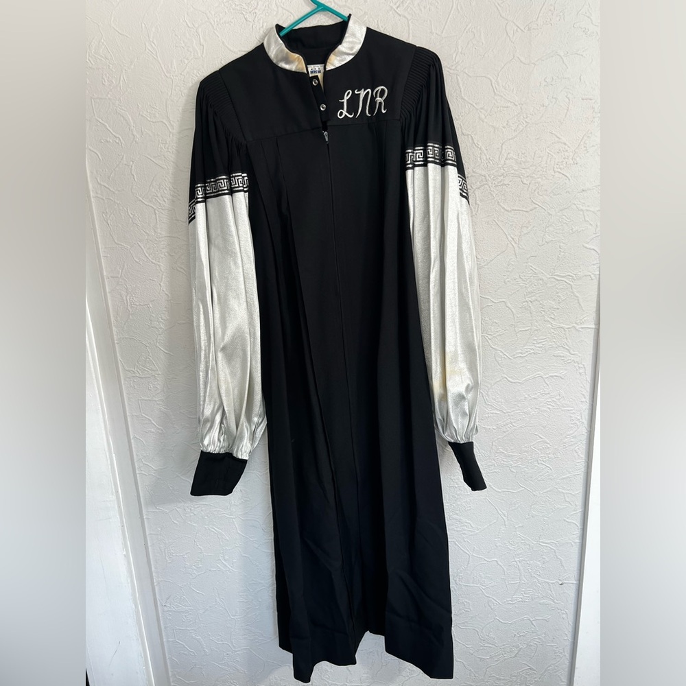Vintage Murphy Robes Black/Silver Clergy Priest Bishop Robe MADE IN USA